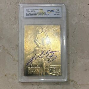 23KT Gold Kobe Bryant Gold Basketball Rookie Signature Card - WCG Graded 10